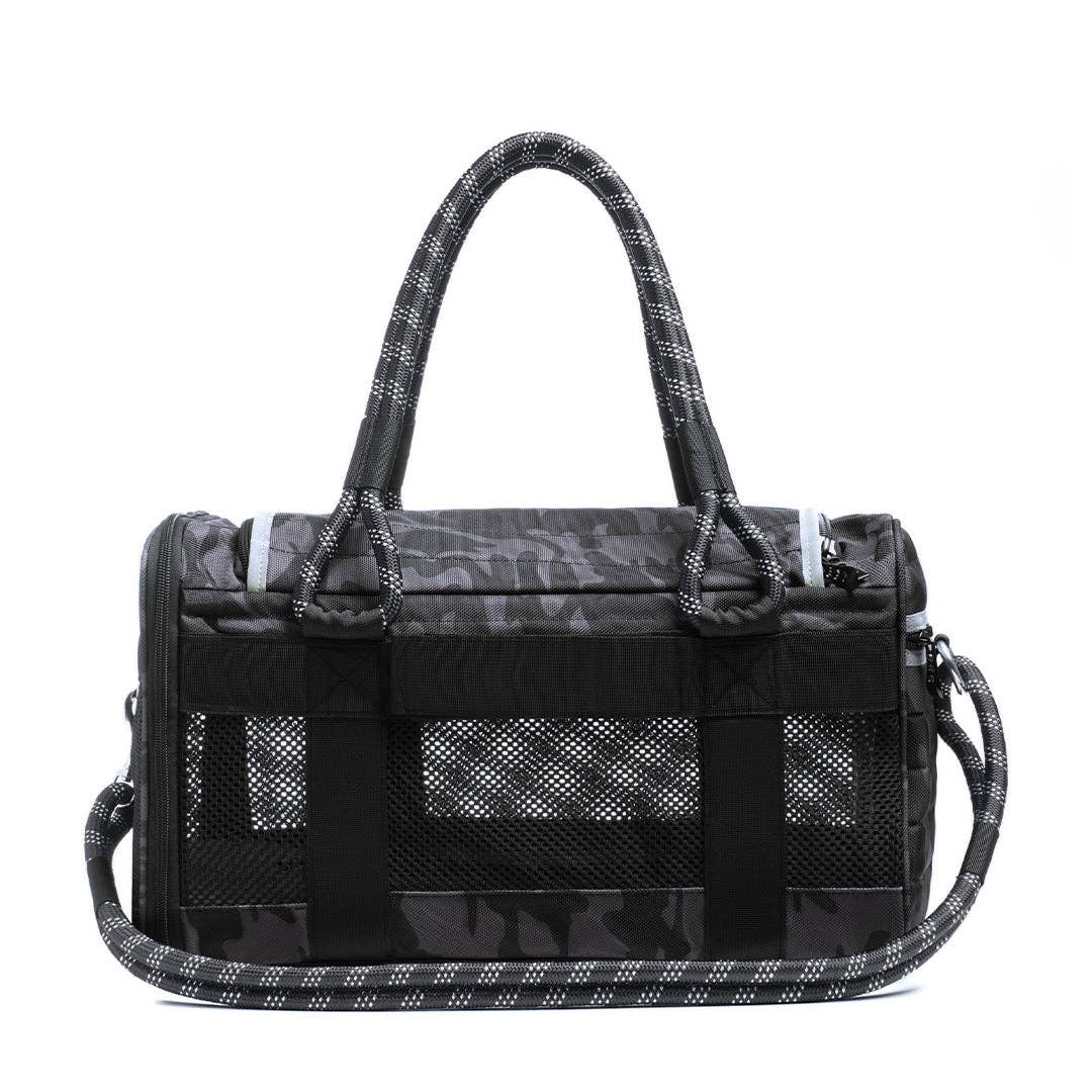 ROVERLUND - OUT-OF-OFFICE PET CARRIER PRO EDITION: BLACK CAMO / BLACK / LARGE - UP TO 25LBS
